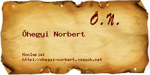 Óhegyi Norbert névjegykártya
