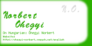 norbert ohegyi business card