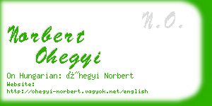 norbert ohegyi business card